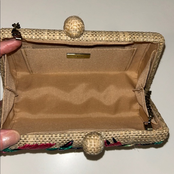 Serpui Candice Embroidered Clutch in Toast - Picture 7 of 10